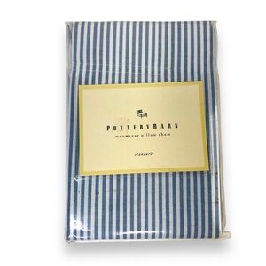 POTTERY BARN Menswear Ticking Stripe Standard Pillow Sham Cotton original pack